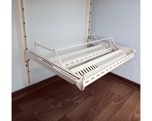 Стеллаж в прихожую для вещей с выдвижной обувницей